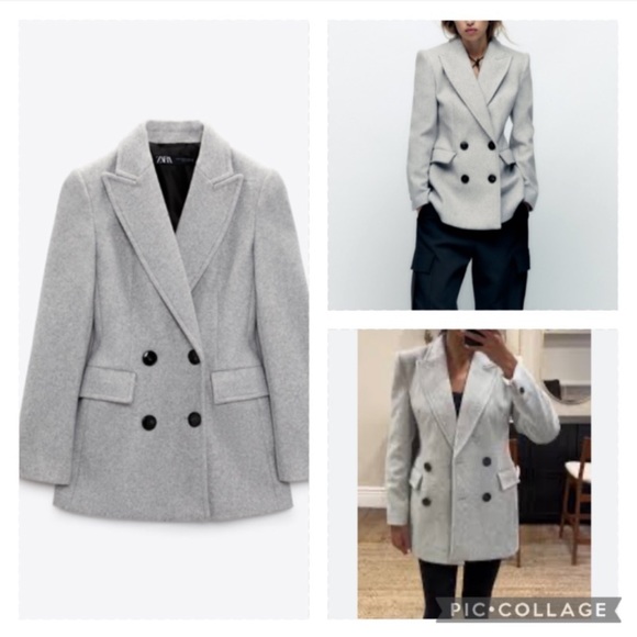 NWT Zara Tailored Double Breasted Blazer Size M - Picture 5 of 16